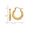 14k Polished Twisted Hollow Hoop Earrings