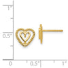 Gold Heart Post Earrings