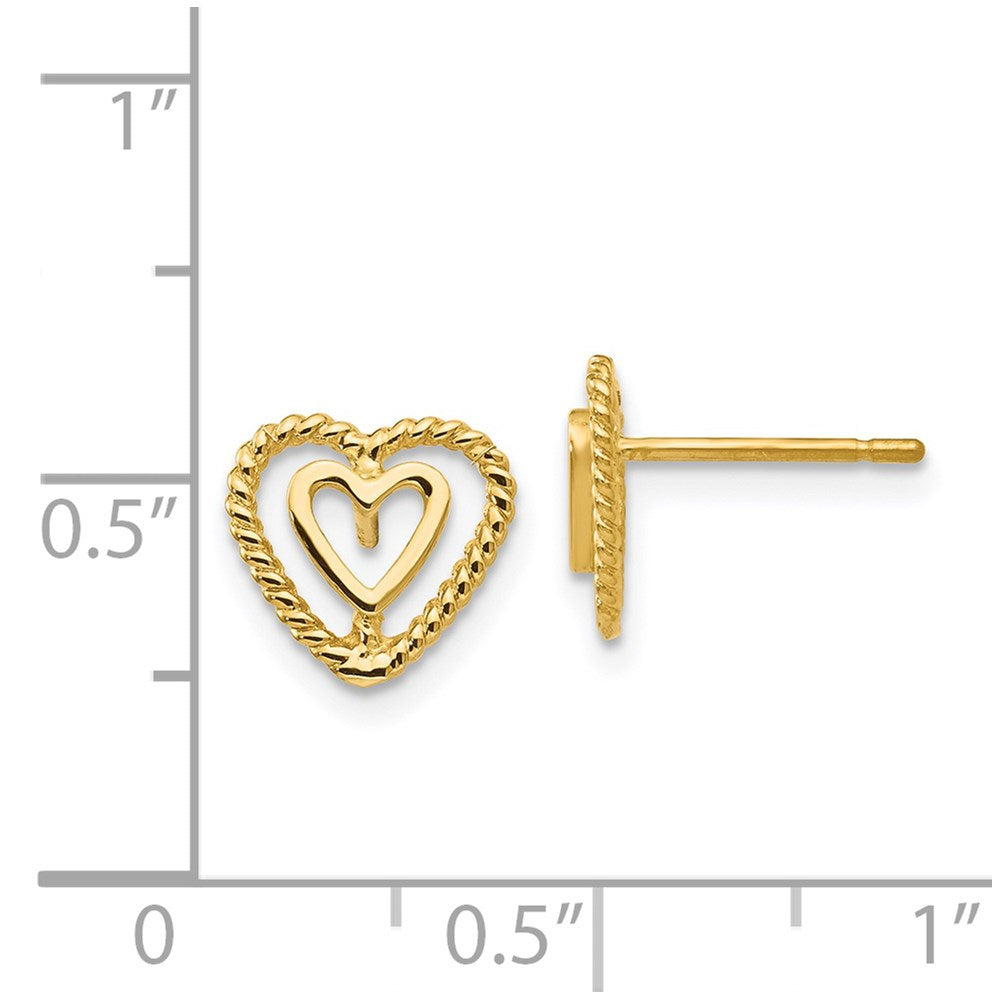 Gold Heart Post Earrings