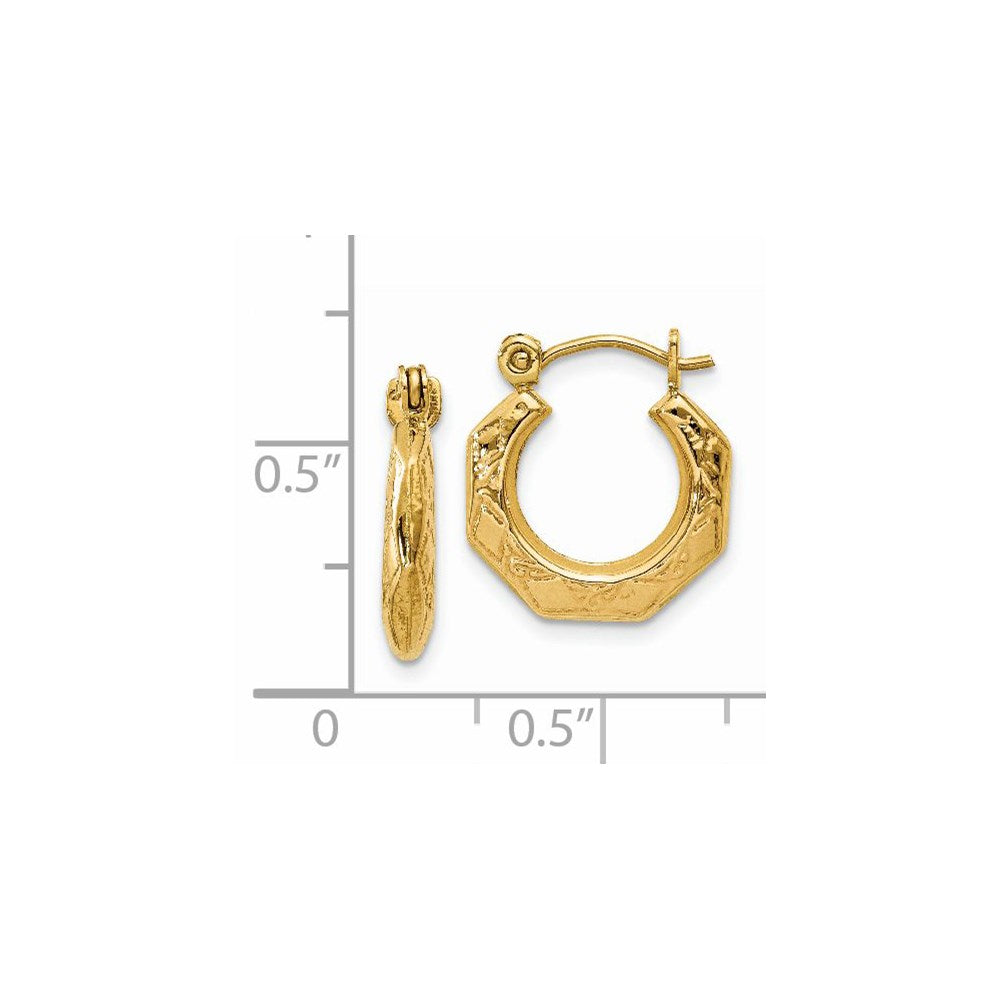 Gold Texturen Hoop Earrings
