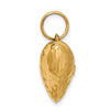 Gold Polished and Hammered 3D Heart Pendant