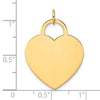 14K Polished Engravable 23mm Heart Disc Pendant