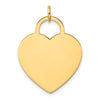 14K Polished Engravable 23mm Heart Disc Pendant