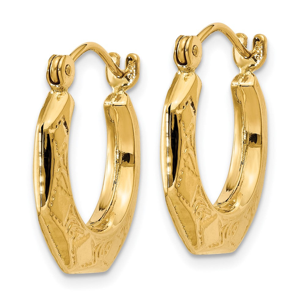 Gold Texturen Hoop Earrings