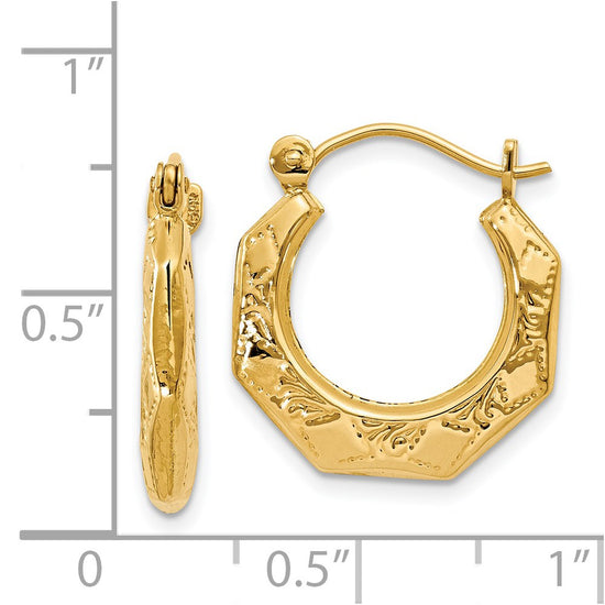 Gold Texturen Hoop Earrings