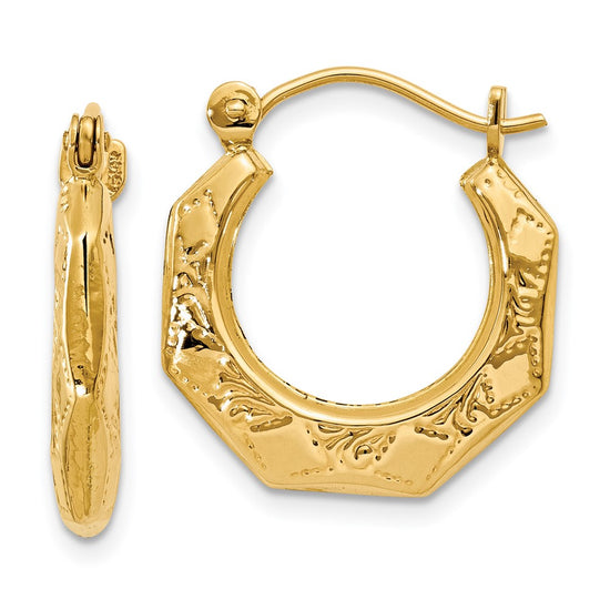Gold Texturen Hoop Earrings