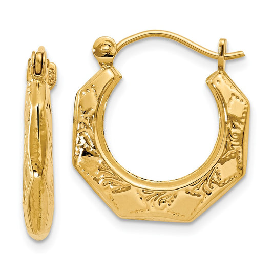 Gold Texturen Hoop Earrings