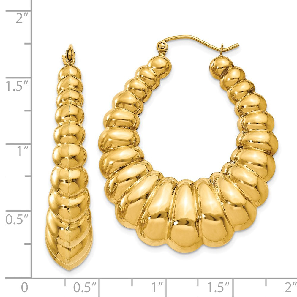 Gold twisted Oval Hoop Earrings