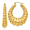 Gold twisted Oval Hoop Earrings