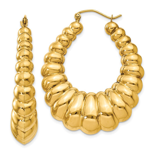 Gold twisted Oval Hoop Earrings