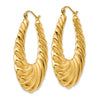 Gold Twisted Oval Hoop Earrings