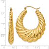 Gold Twisted Oval Hoop Earrings