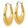 Gold Polished Oval Hoop Earrings