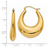 Gold Polished Oval Hoop Earrings