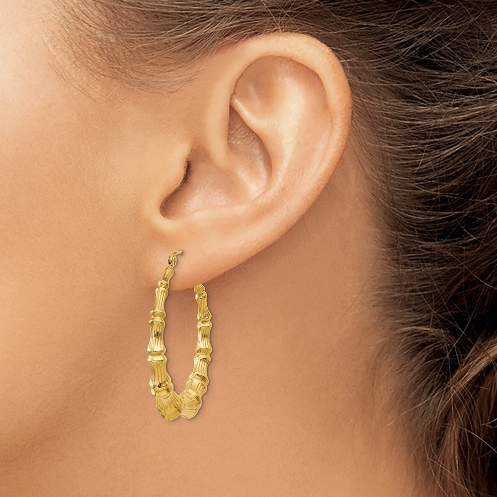 Gold Bamboo Hoop Earrings