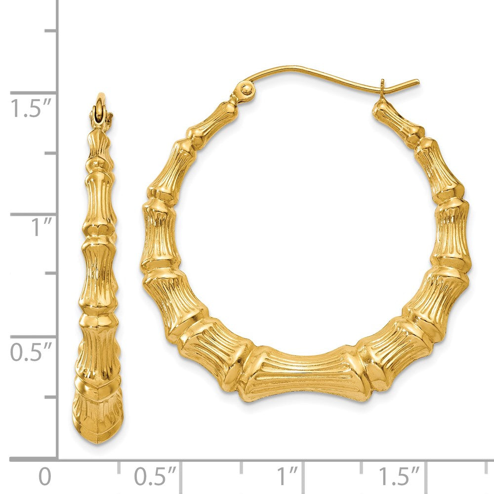 Gold Bamboo Hoop Earrings