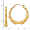 14k Polished Bamboo Hoop Earrings