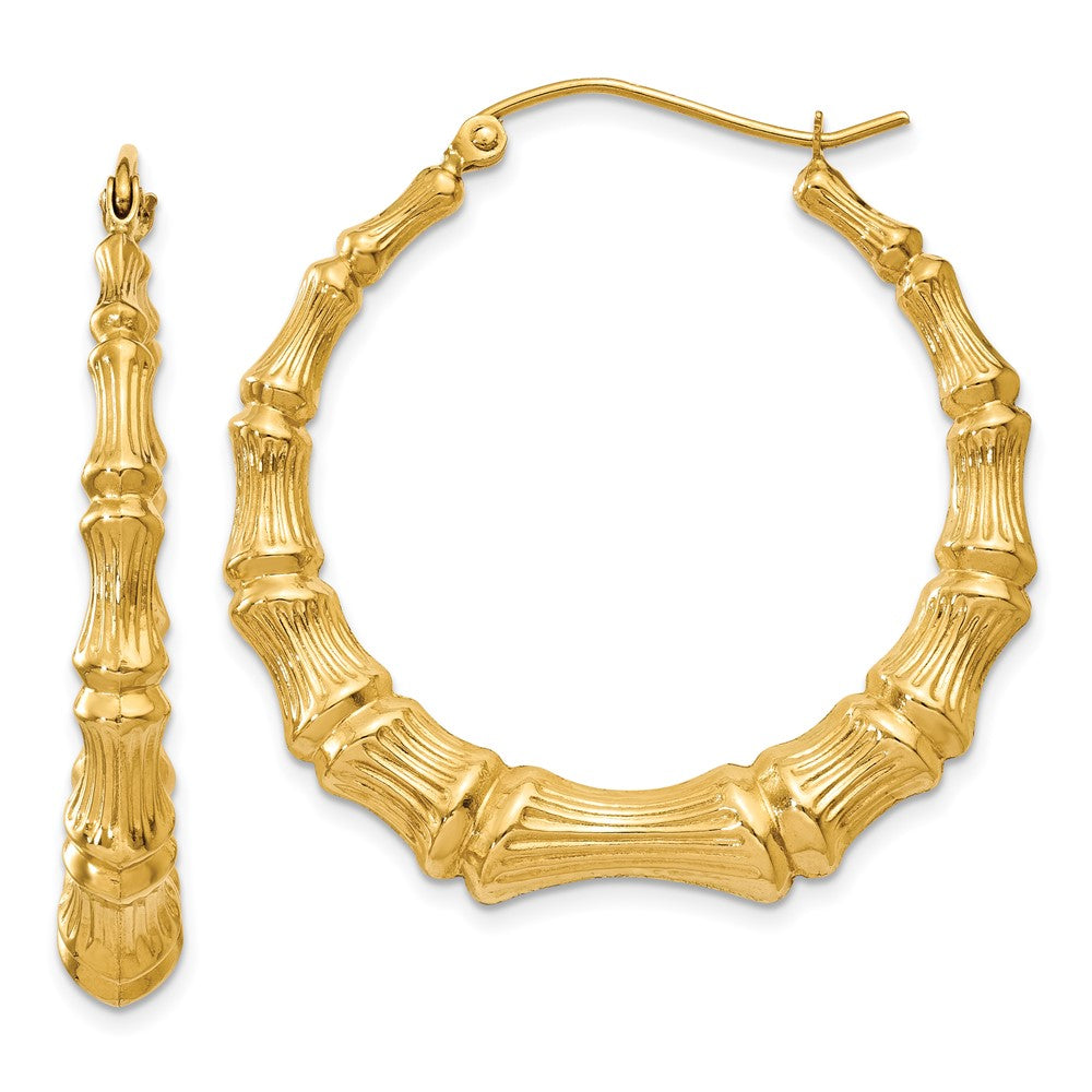 Gold Bamboo Hoop Earrings