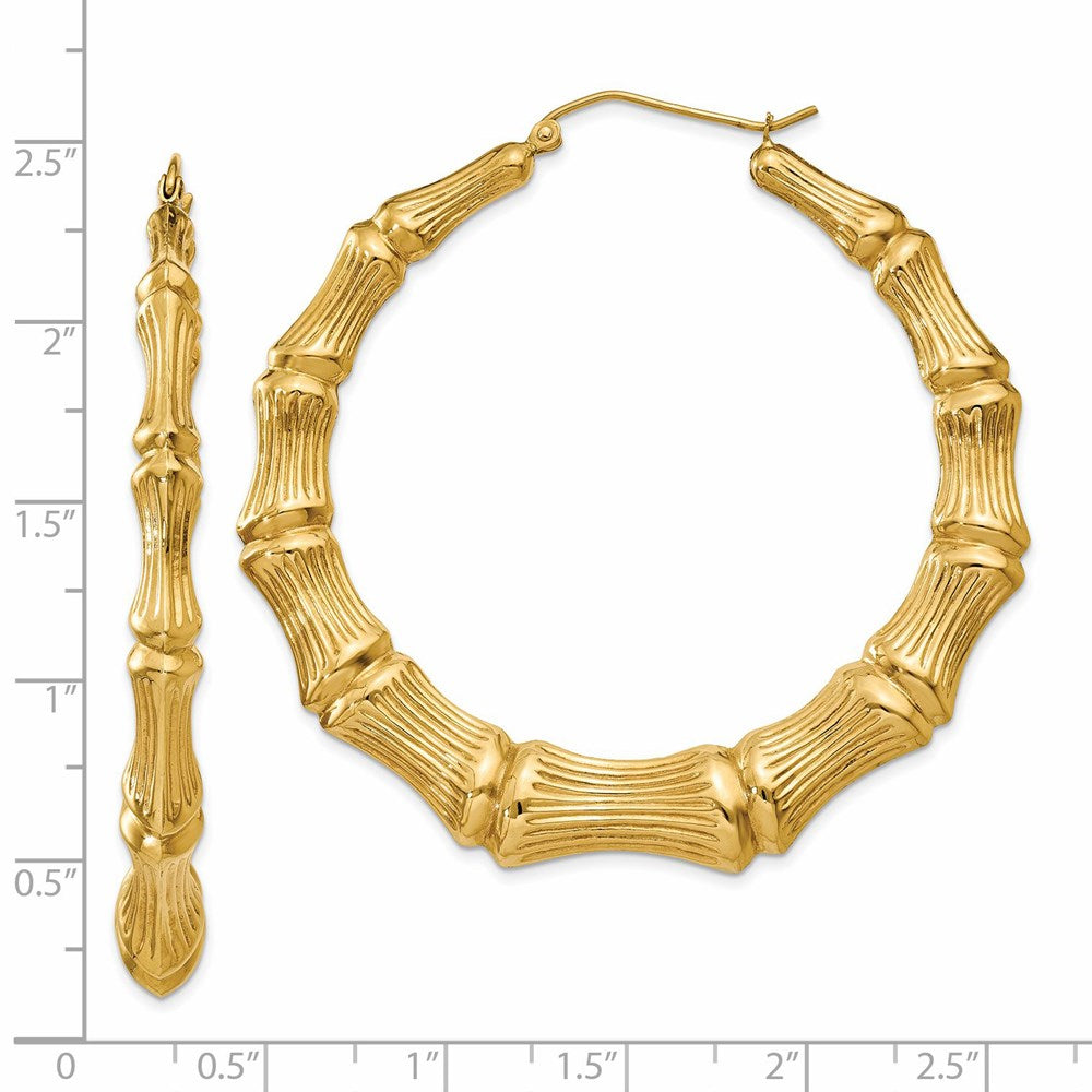 Gold Bamboo Hoop Earrings