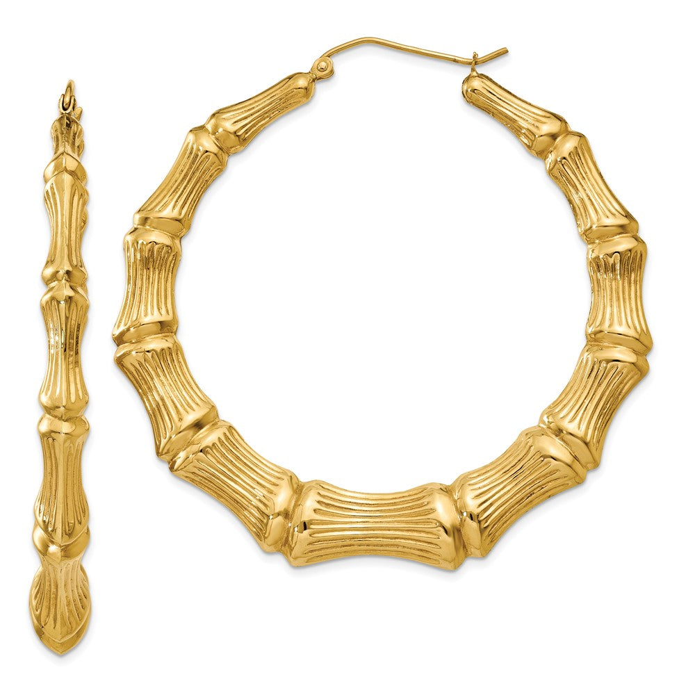 Gold Bamboo Hoop Earrings