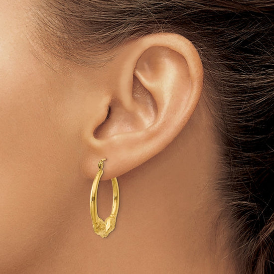Gold Rams Head Hoop Earrings