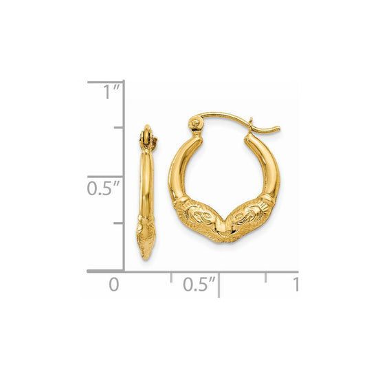 Gold Rams Head Hoop Earrings