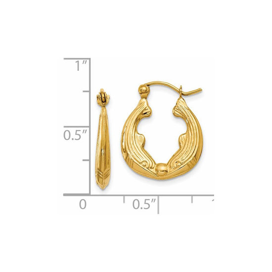 Gold Dolphin Hoop Earrings