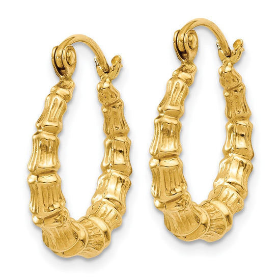 Gold Bamboo Hoop Earrings