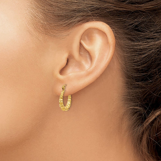 Gold Bamboo Hoop Earrings