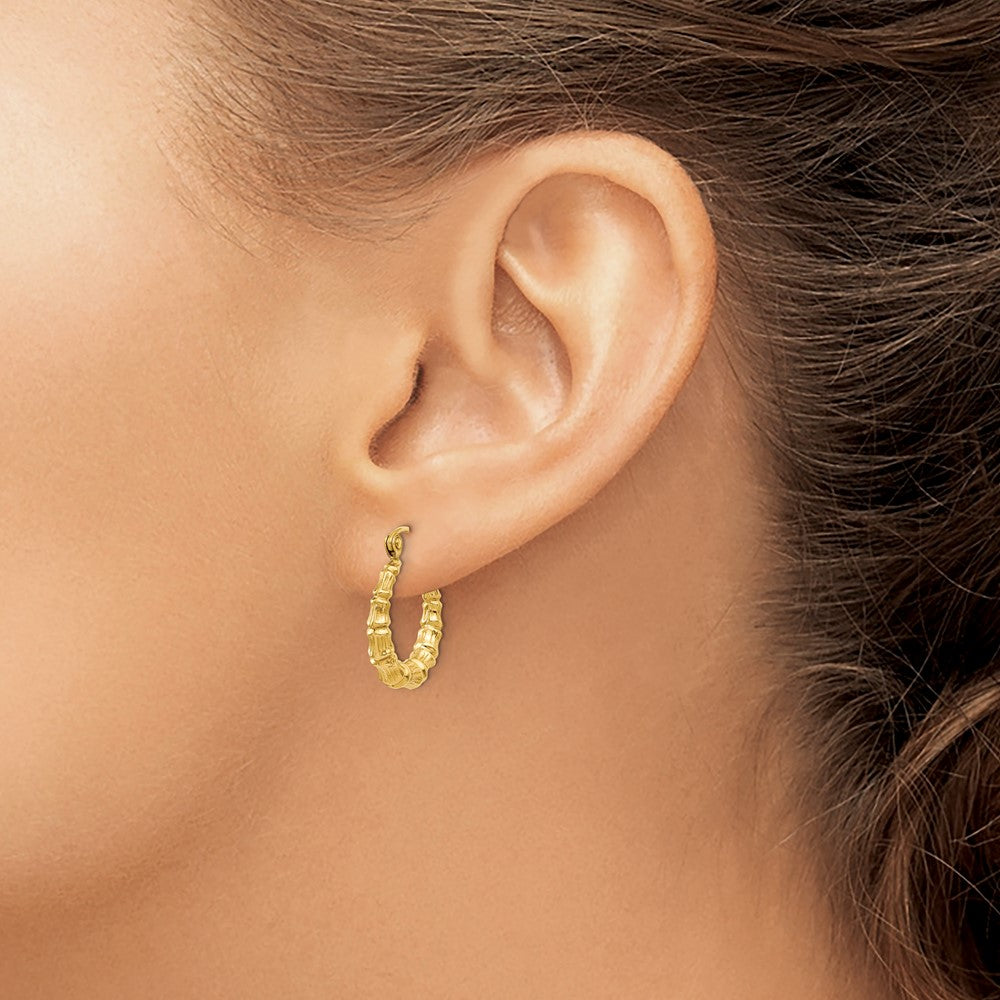 Gold Bamboo Hoop Earrings