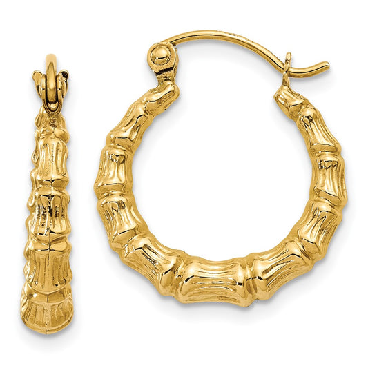 Gold Bamboo Hoop Earrings