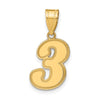 14k Brushed Border Script Number Pendants