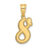 14k Brushed Border Script Number Pendants