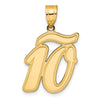 14k Brushed Border Script Number Pendants