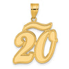 14k Brushed Border Script Number Pendants