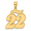 14k Brushed Border Script Number Pendants