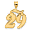 14k Brushed Border Script Number Pendants