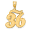 14k Brushed Border Script Number Pendants