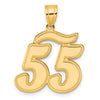14k Brushed Border Script Number Pendants