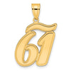 14k Brushed Border Script Number Pendants