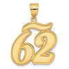 14k Brushed Border Script Number Pendants