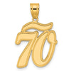 14k Brushed Border Script Number Pendants