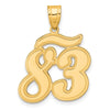 14k Brushed Border Script Number Pendants