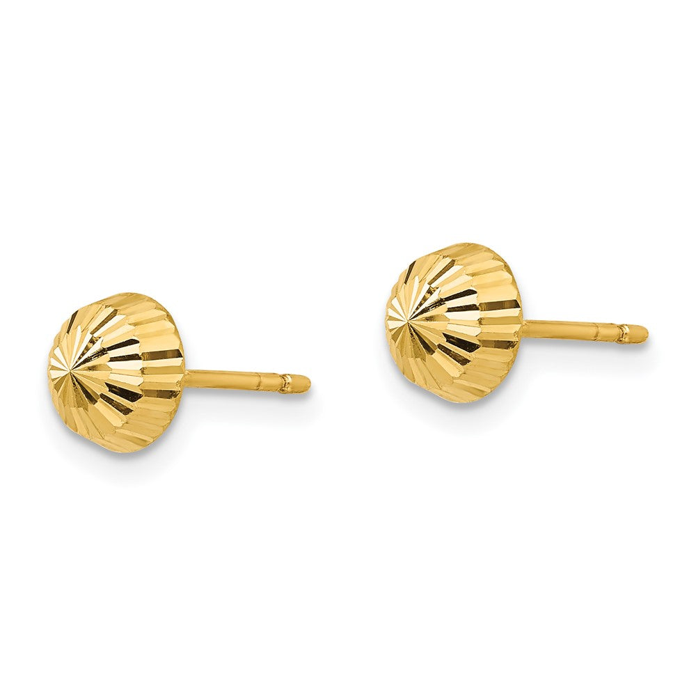 14k Madi K Polished and Diamond-cut Swirl 5mm Button Post Earrings