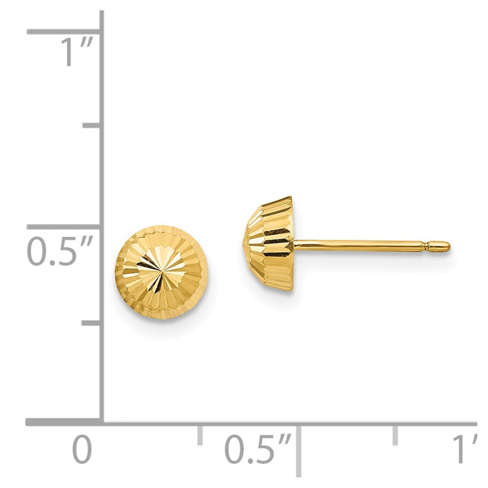 14k Madi K Polished and Diamond-cut Swirl 5mm Button Post Earrings