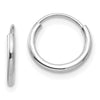 14k White Gold Madi K Polished 1mm x 10/13/17mm Endless Hoop 3 Pair Earring Set