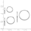14k White Gold Madi K Polished 1mm x 10/13/17mm Endless Hoop 3 Pair Earring Set