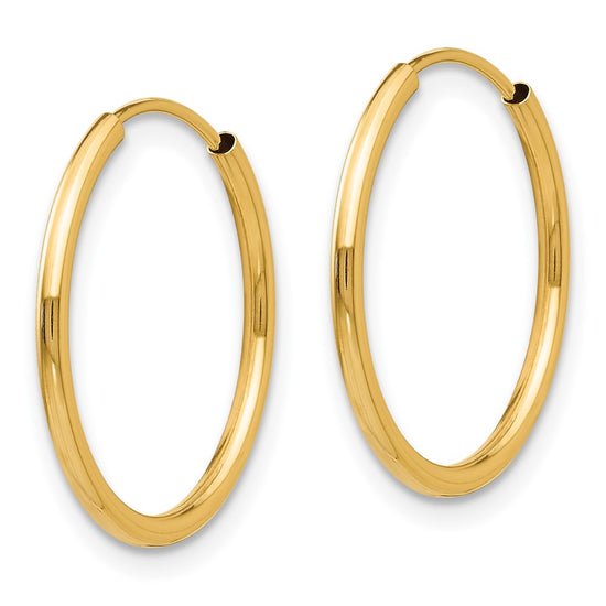 14k Madi K Polished 1mm x 10/13/17mm Endless Hoop 3 Pair Earring Set