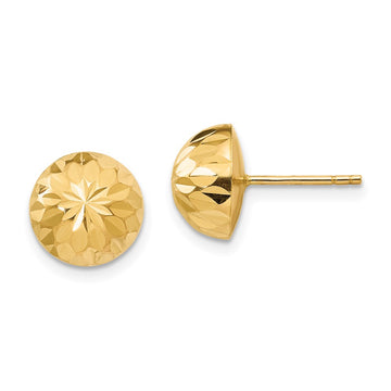 14k Madi K Polished Diamond-Cut 9mm Button Post Earrings