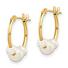 14k Madi K 4-6mm White Semi-Round Freshwater Cultured 3-Pearl Hoop Earrings